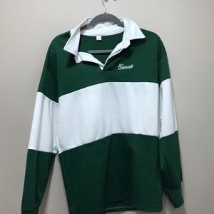 Carhartt green and white medium rugby sweater